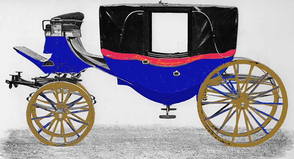 Reconstitution de la voiture de Léandre Léaud en 1874